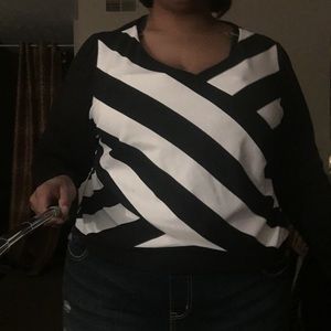 Black and white blouse